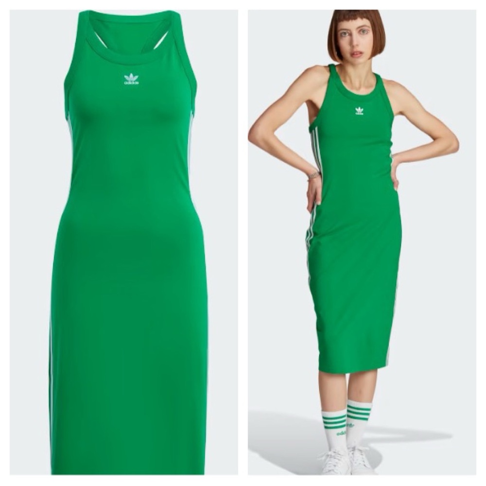 adidas Green Racerback Midi Dress